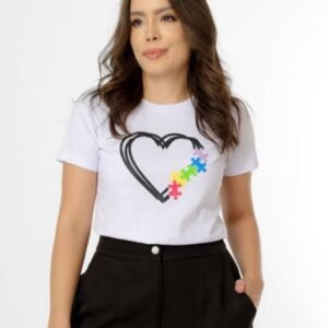 Camiseta Branca - Conscientização Autismo